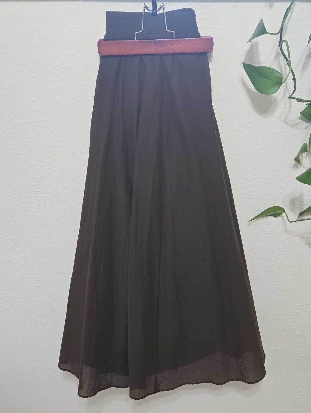 Flowy Brown Cotton Zara Maxi/Midi Skirt | Large - Picture 9 of 9